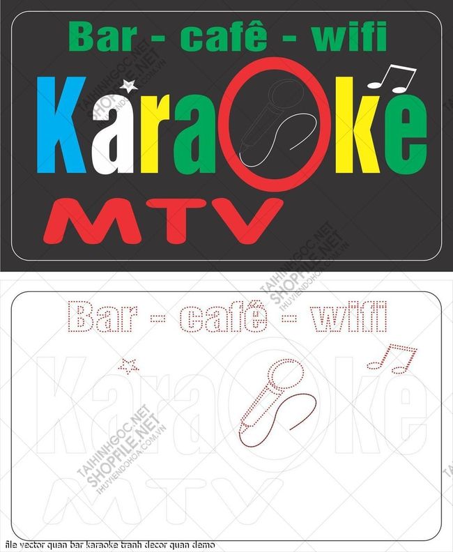 file vector quan bar karaoke tranh decor quan